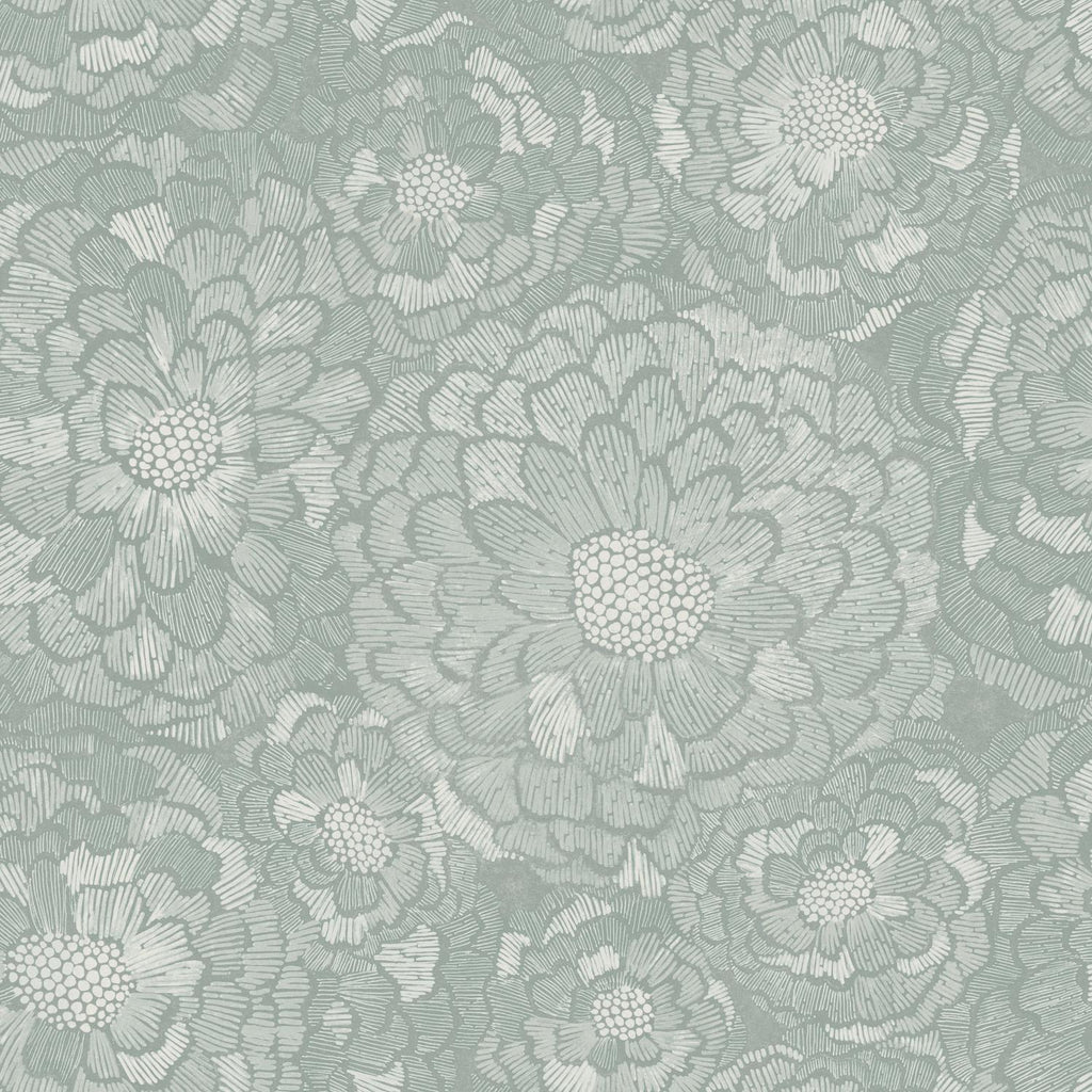 RoomMates Zen Dahlia Peel & Stick green/taupe Wallpaper