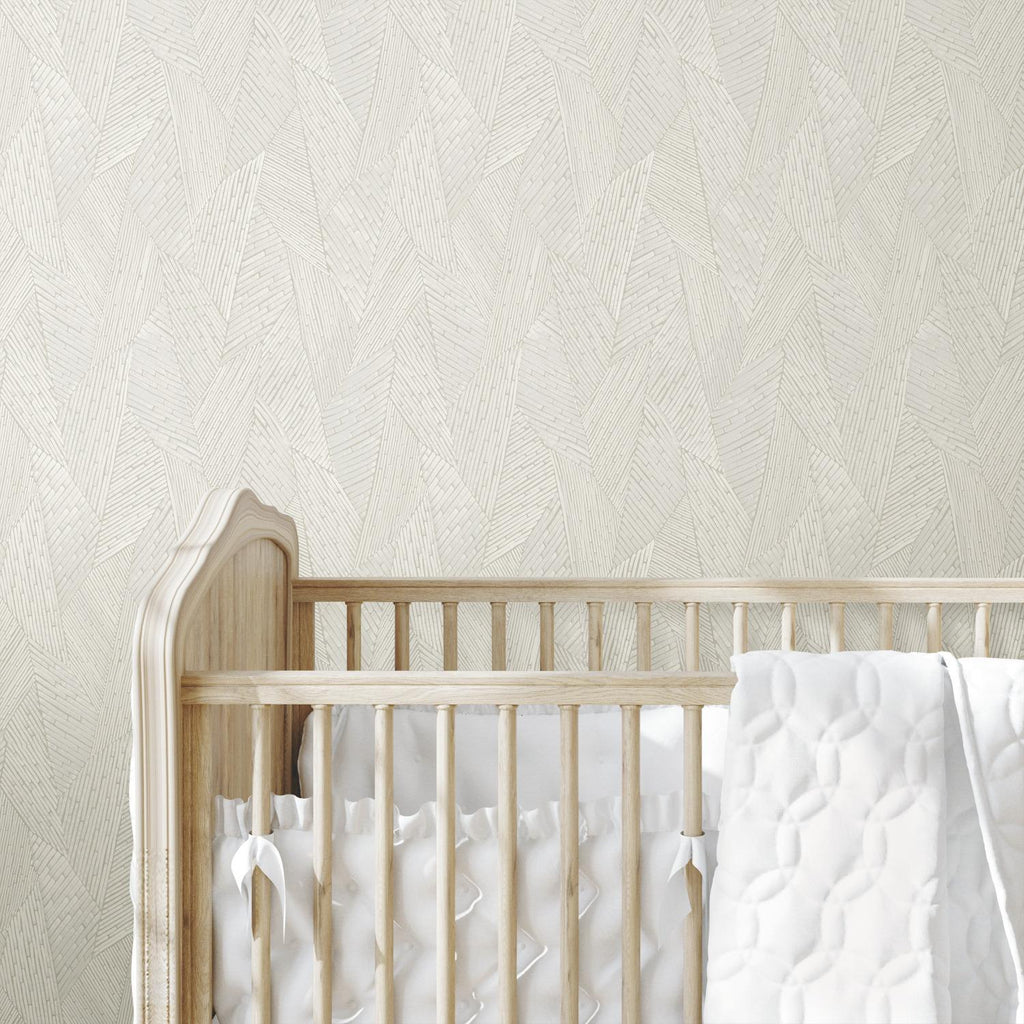 RoomMates Woven Reed Stitch Peel & Stick taupe/white Wallpaper