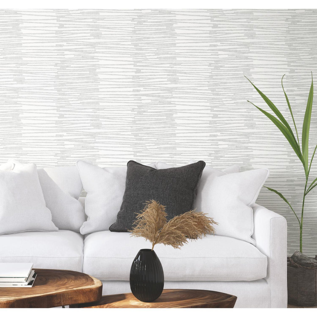 RoomMates Burundi Thatch Peel & Stick white/grey Wallpaper