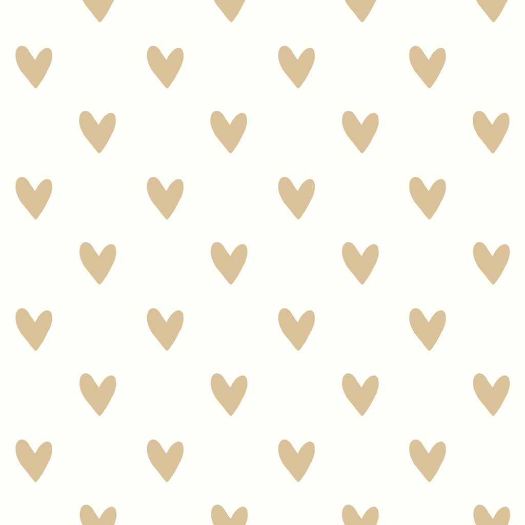 RoomMates Heart Spot Peel & Stick gold Wallpaper