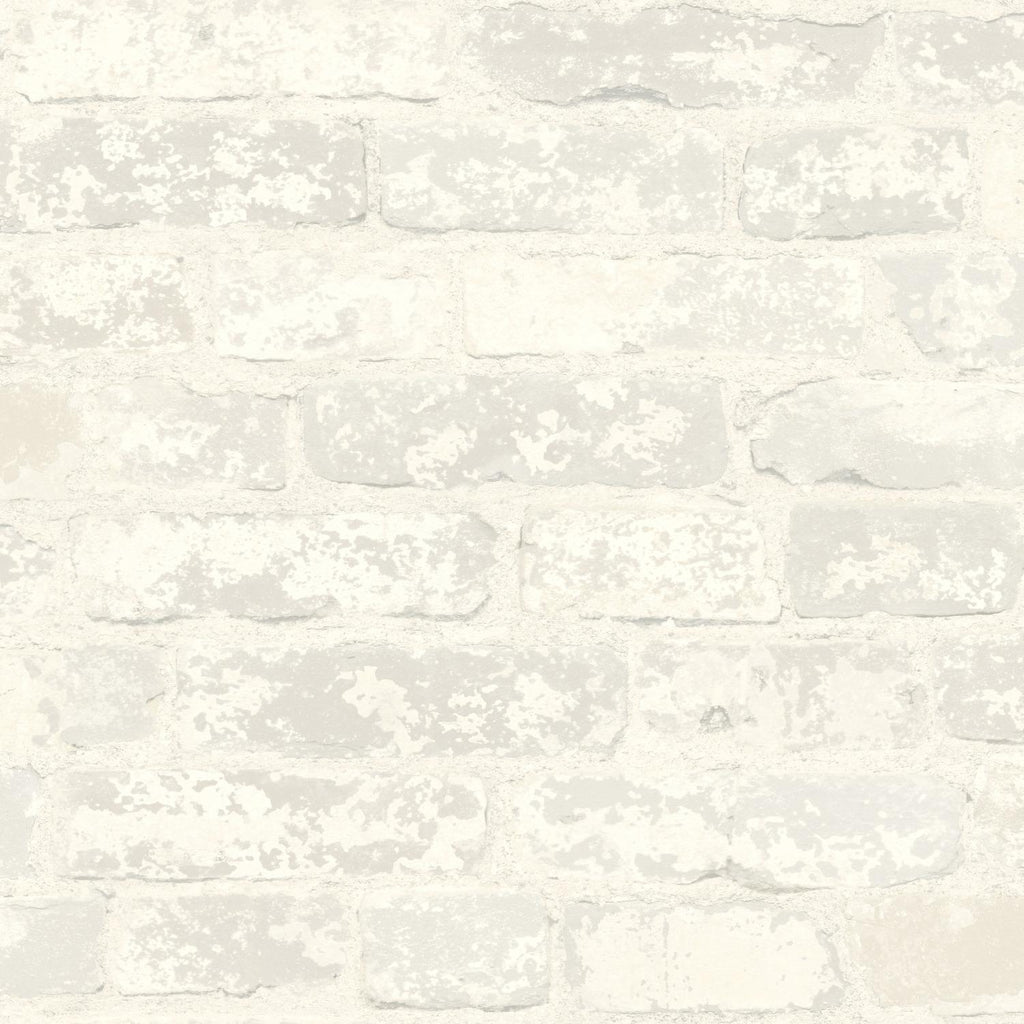 RoomMates Stuccoed Brick Peel & Stick white Wallpaper