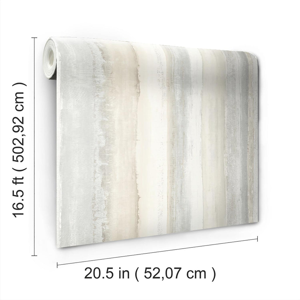 RoomMates Watercolor Stripe Tan Peel & Stick tan Wallpaper