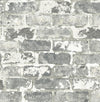 Seabrook Weathered Gray Brick Gray & Ivory Wallpaper