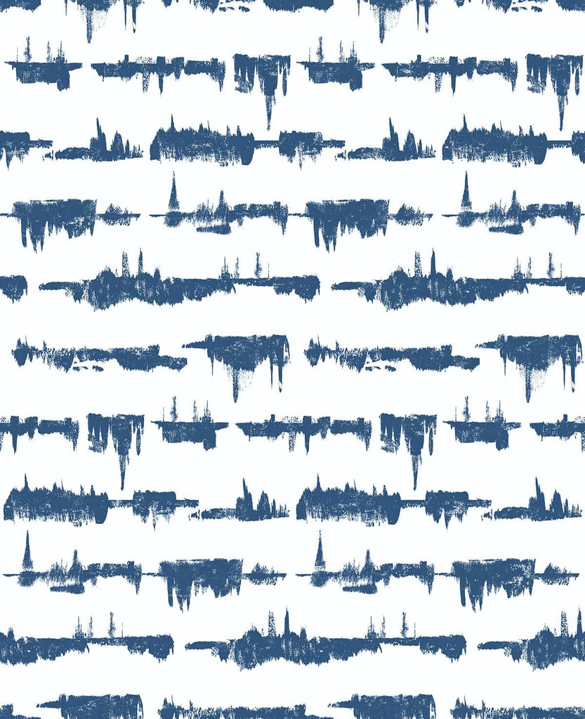 Seabrook Lifeline Navy Blue Wallpaper