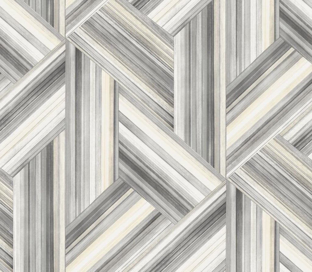 Seabrook Geo Inlay Cove Gray and Carrara Wallpaper