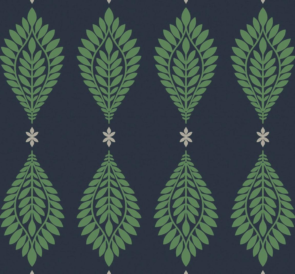 Seabrook Mirasol Palm Frond Blue Wallpaper