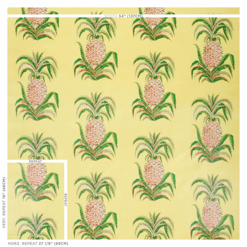 Schumacher Pineapples Chintz Yellow Fabric