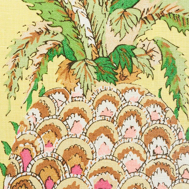 Schumacher Pineapples Chintz Yellow Fabric