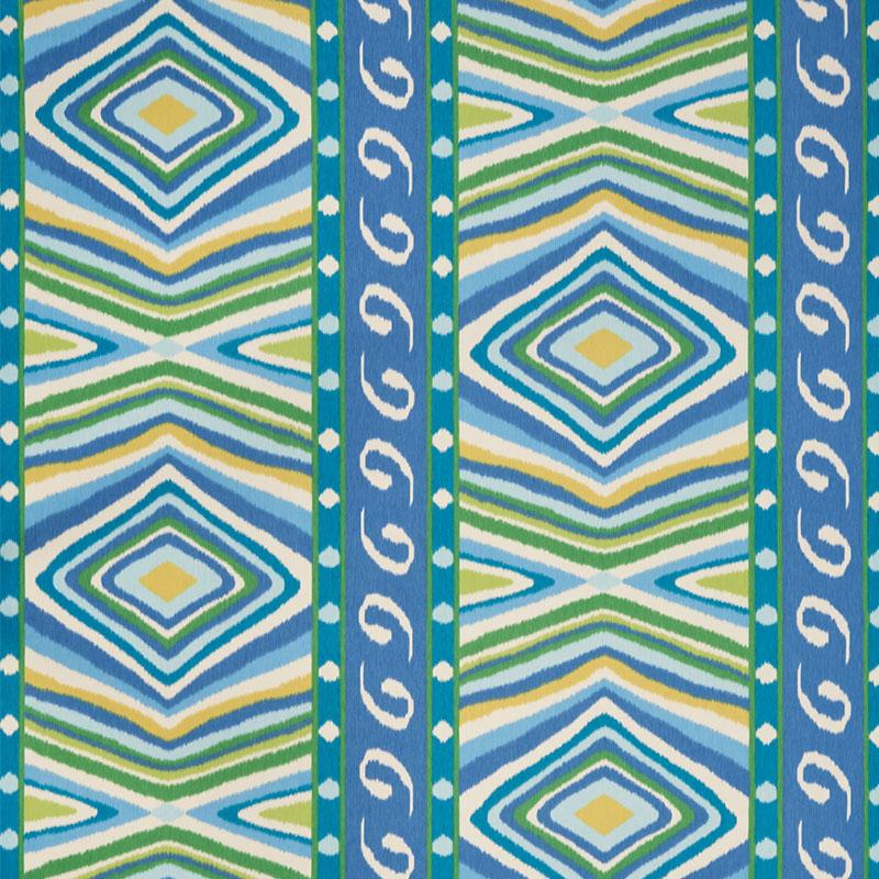 Schumacher Terence Ikat Peacock Fabric