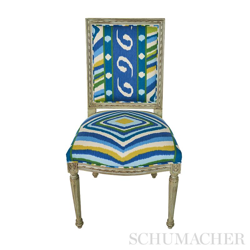 Schumacher Terence Ikat Peacock Fabric