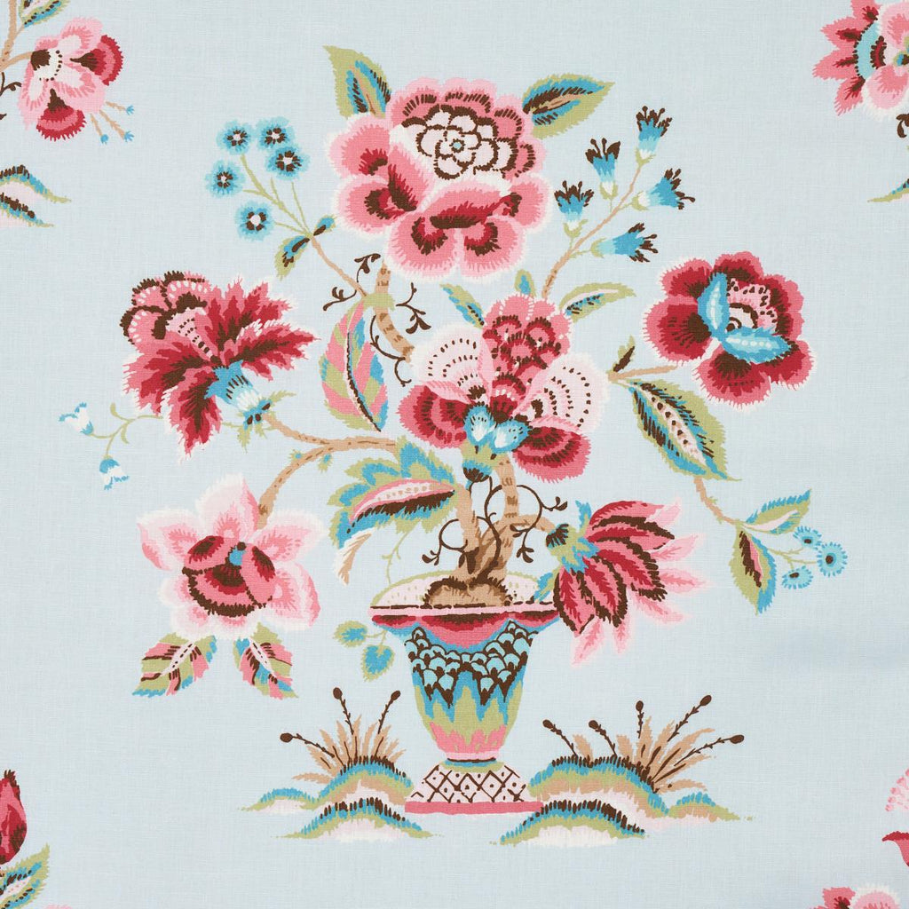 Schumacher Ashford Linen Rose And Sky Fabric