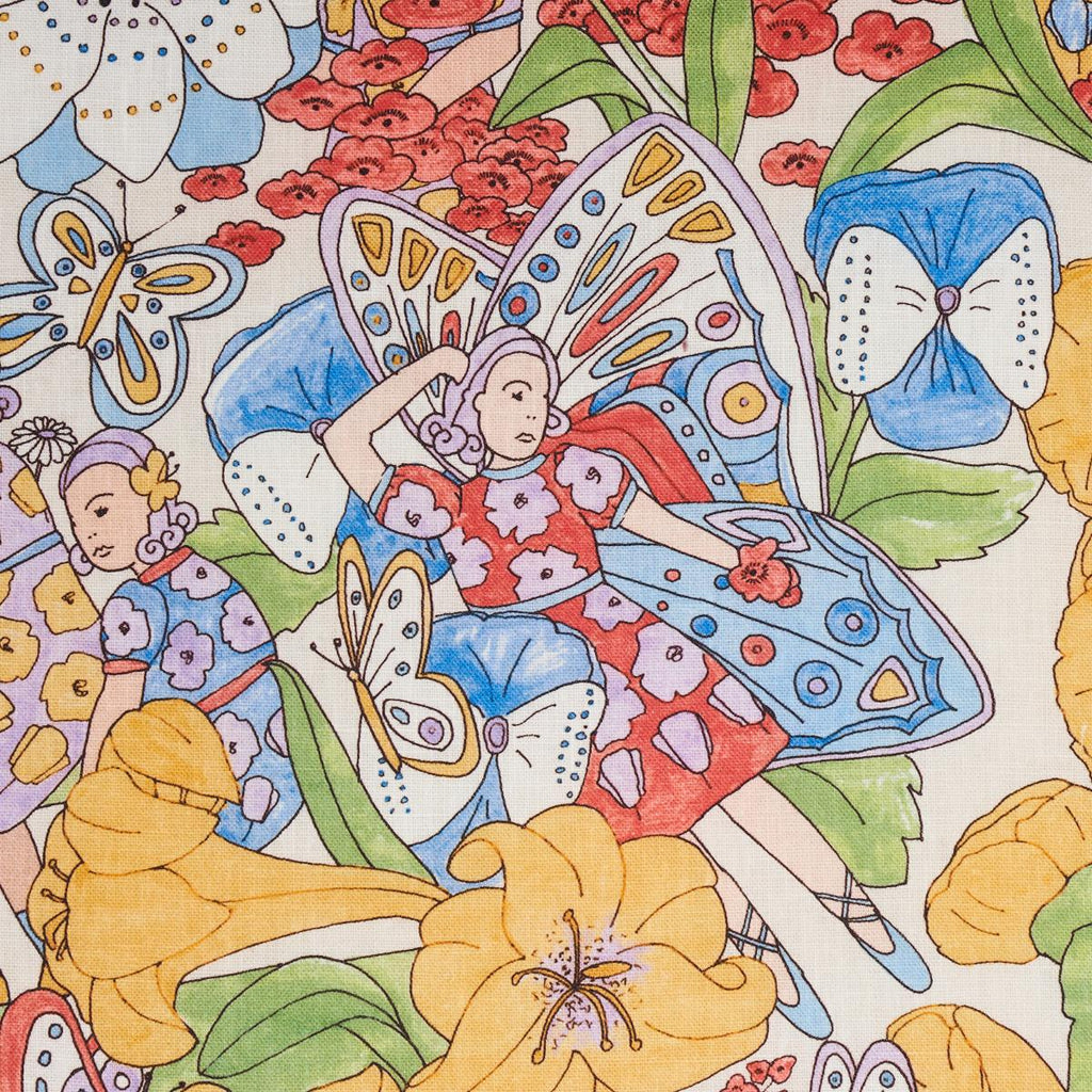 Schumacher Fairie Garden Yellow And Ivory Fabric