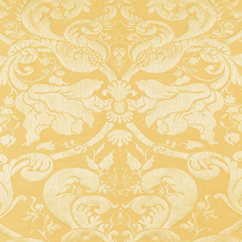 Schumacher Gavotte Brocatelle Damask Gold Fabric – DecoratorsBest