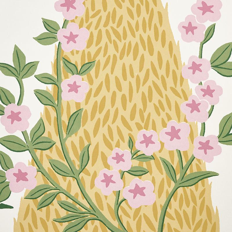 Schumacher Pandora Yellow & Pink Wallpaper