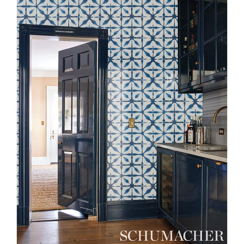 Schumacher Andromeda Blue Wallpaper