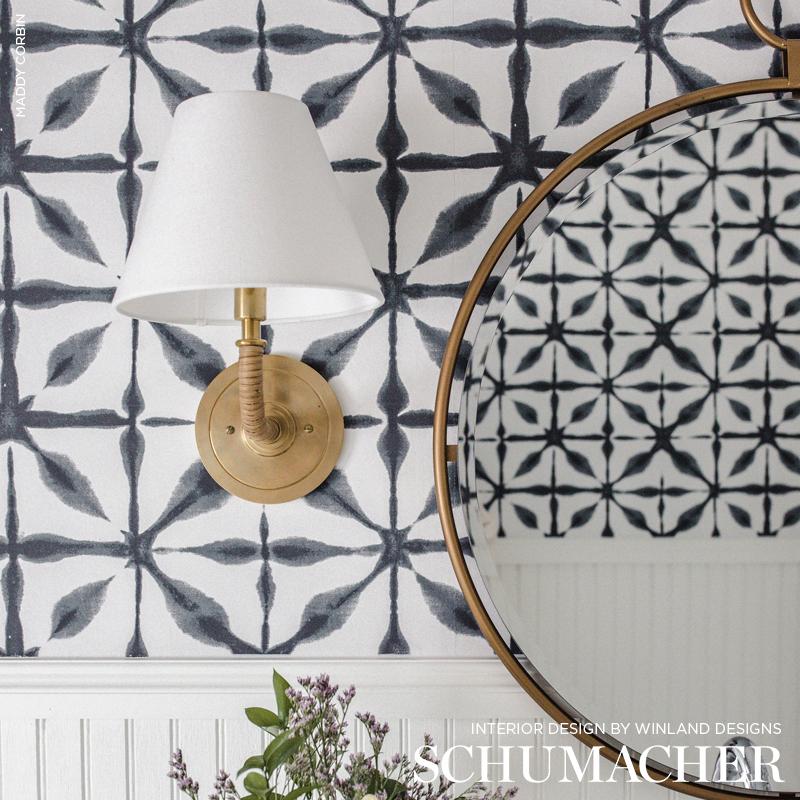 Schumacher Andromeda Charcoal Wallpaper