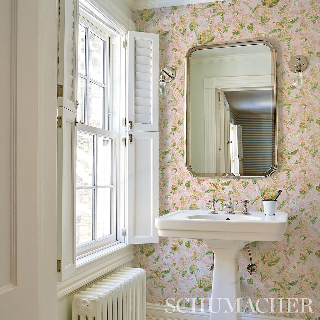 Schumacher Blackwell Blush Wallpaper