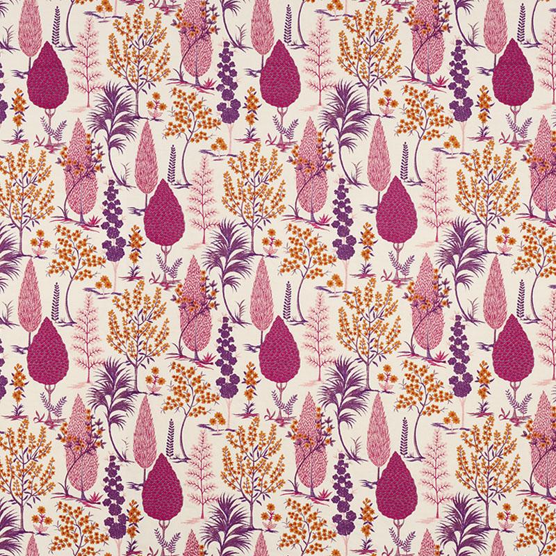 Schumacher Pandora Embroidery Aubergine Fabric