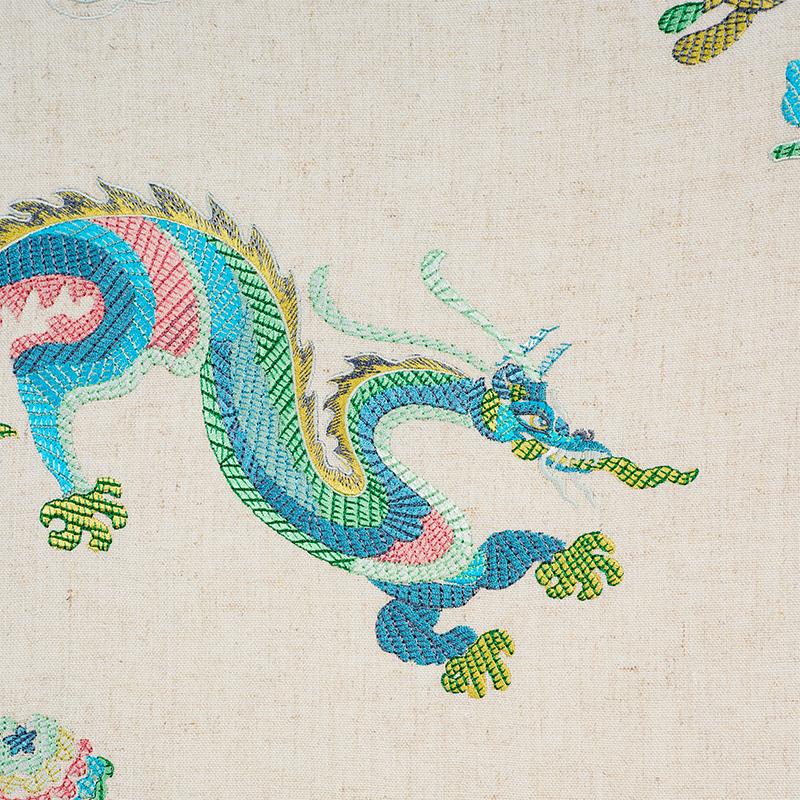 Schumacher Hanlun Dragon Embroidery Natural Fabric – DecoratorsBest