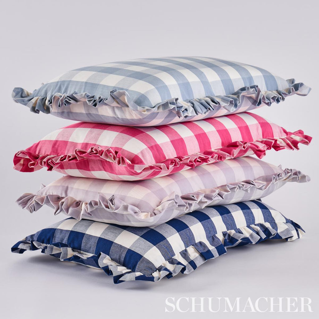 Schumacher Camden Cotton Check Navy 20" x 14" Pillow