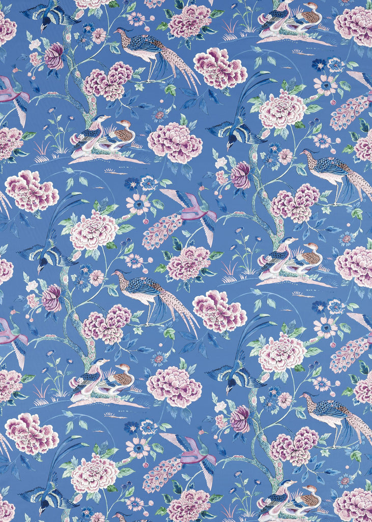 Sanderson Indienne Peacock Blueberry Fabric