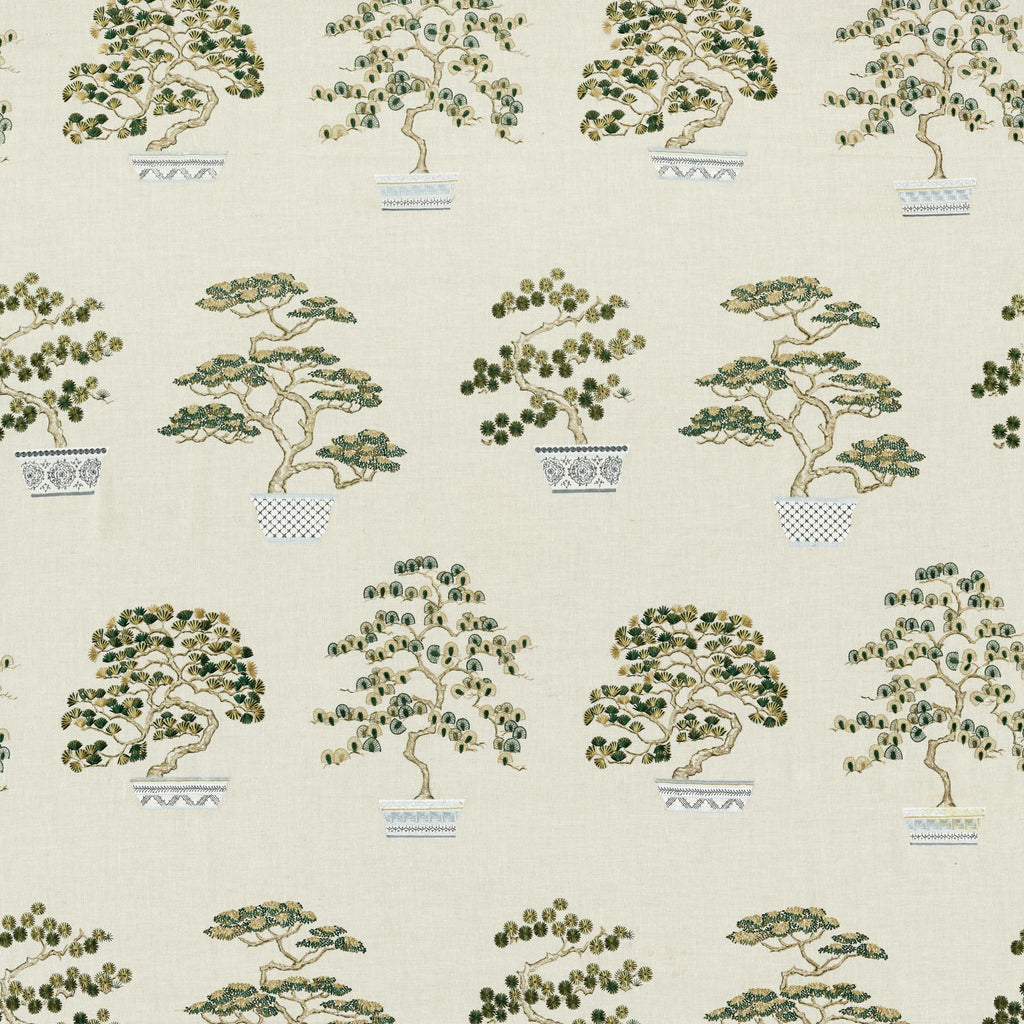 Sanderson Penjing Scallion Green Fabric