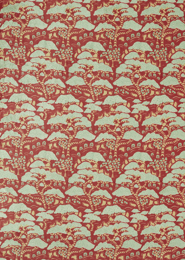 Sanderson Bonsai & Gingko Ruby Fabric