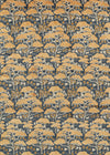 Sanderson Bonsai & Gingko Midnight/Orange Fabric