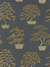 Sanderson Penjing Ink Black/Gold Wallpaper