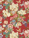 Sanderson Emperor Peony Cinnabar Red Wallpaper