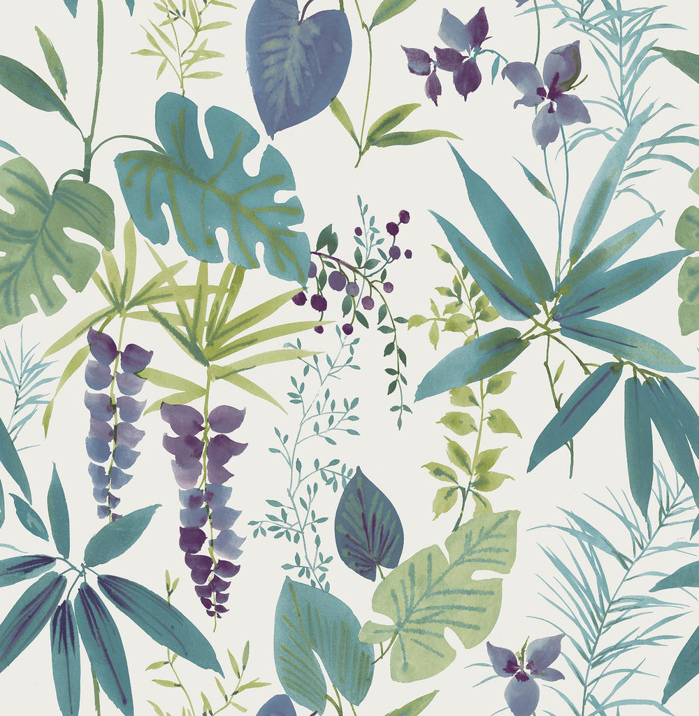 Brewster Home Fashions Teal Maldives Peel & Stick Wallpaper