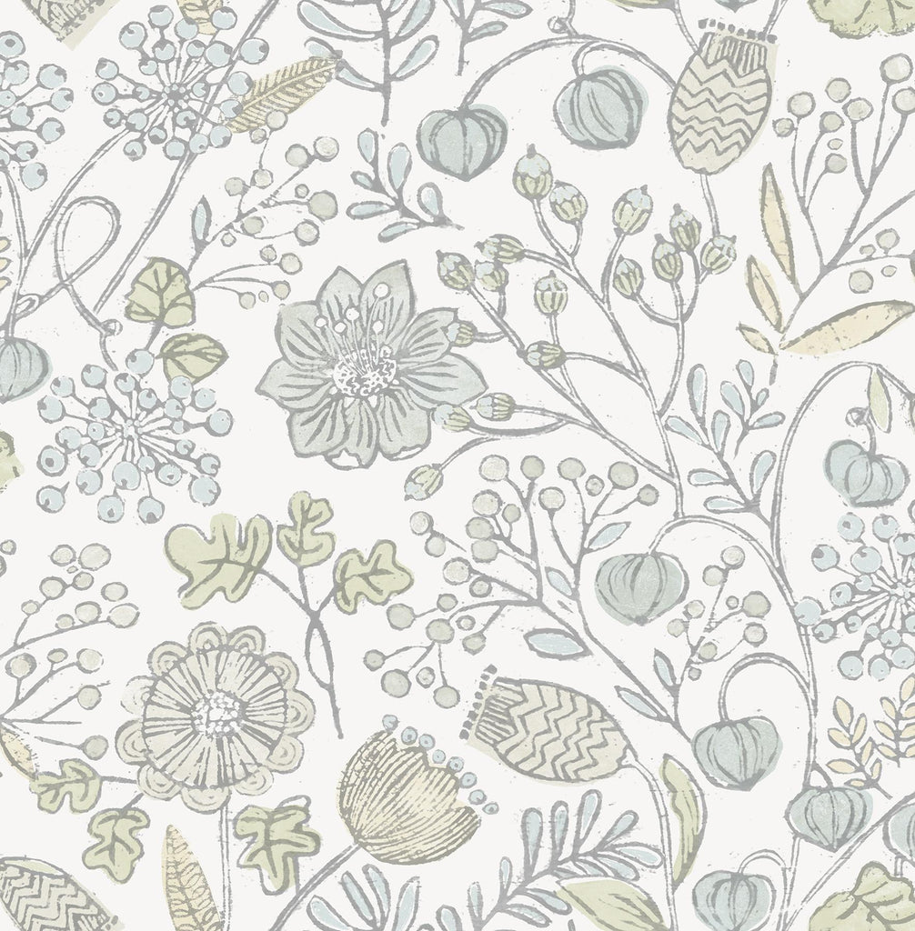 Brewster Home Fashions Blue and Green Southern Trail Peel & Stick Wallpaper