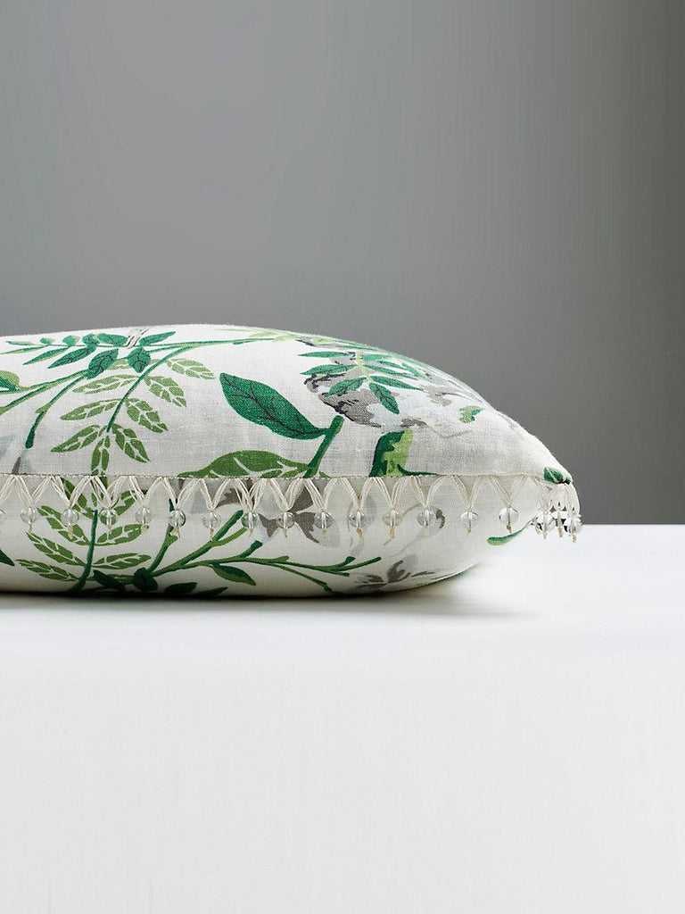 Scalamandre Shantung Garden Verdance Pillow