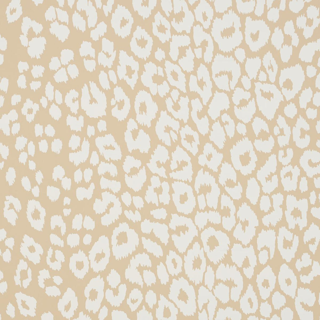 Schumacher Iconic Leopard Ivory On Neutral Wallpaper