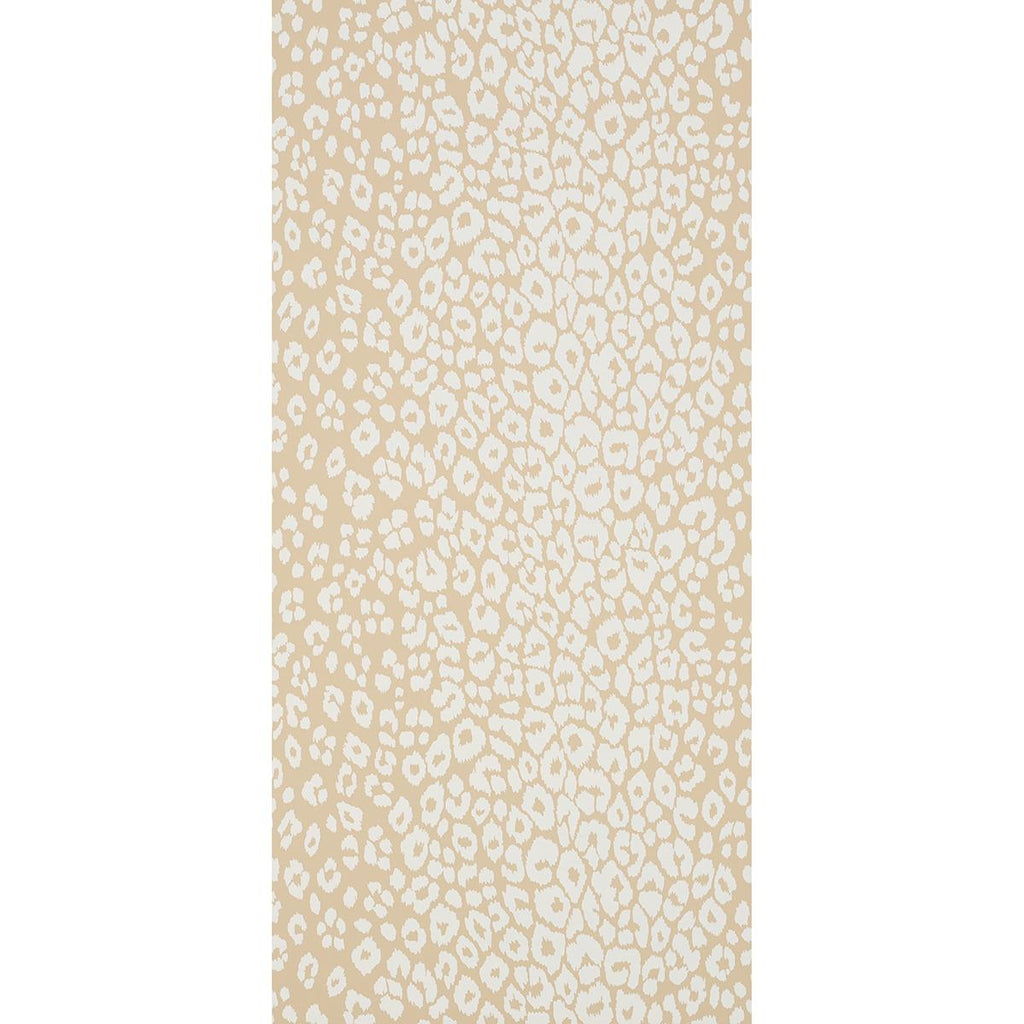 Schumacher Iconic Leopard Ivory On Neutral Wallpaper