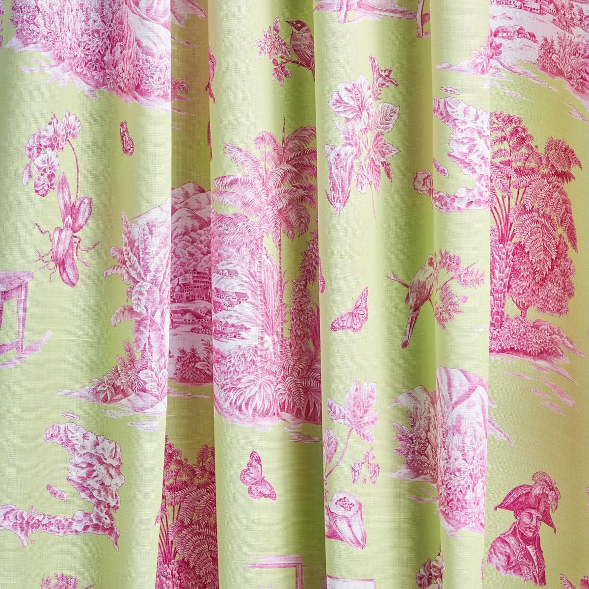 Schumacher Toussaint Toile Pink And Green Fabric Decoratorsbest