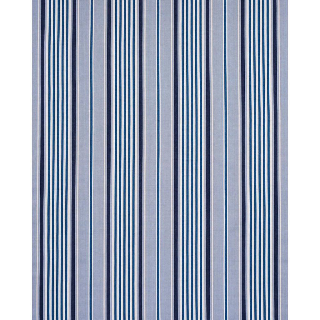 Schumacher Minzer Cotton Stripe Blue Fabric