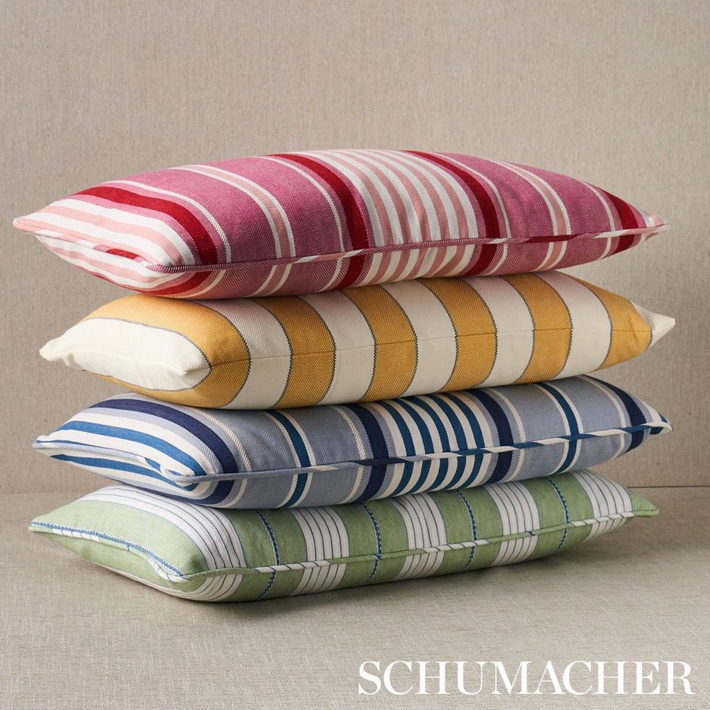 Schumacher Minzer Cotton Stripe Blue Fabric