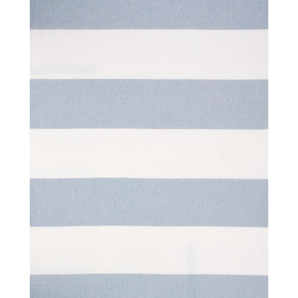 Schumacher Vista Linen Stripe Casement Sky And White Fabric