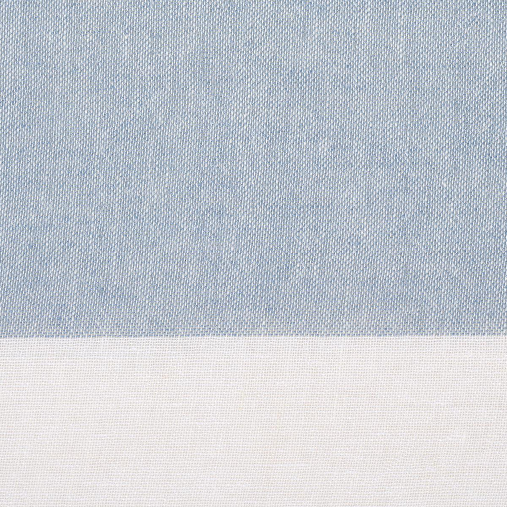 Schumacher Vista Linen Stripe Casement Sky And White Fabric