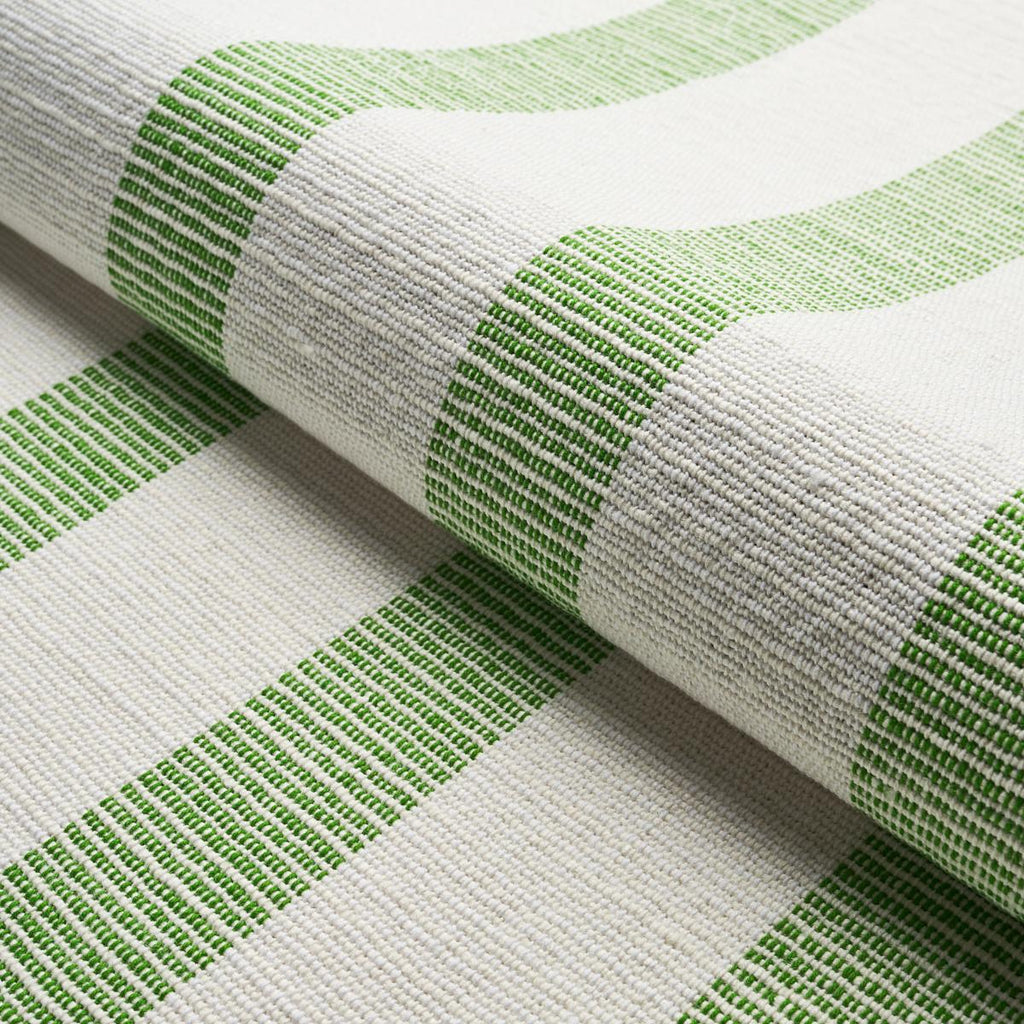 Schumacher Ketley Performance Stripe Green Fabric