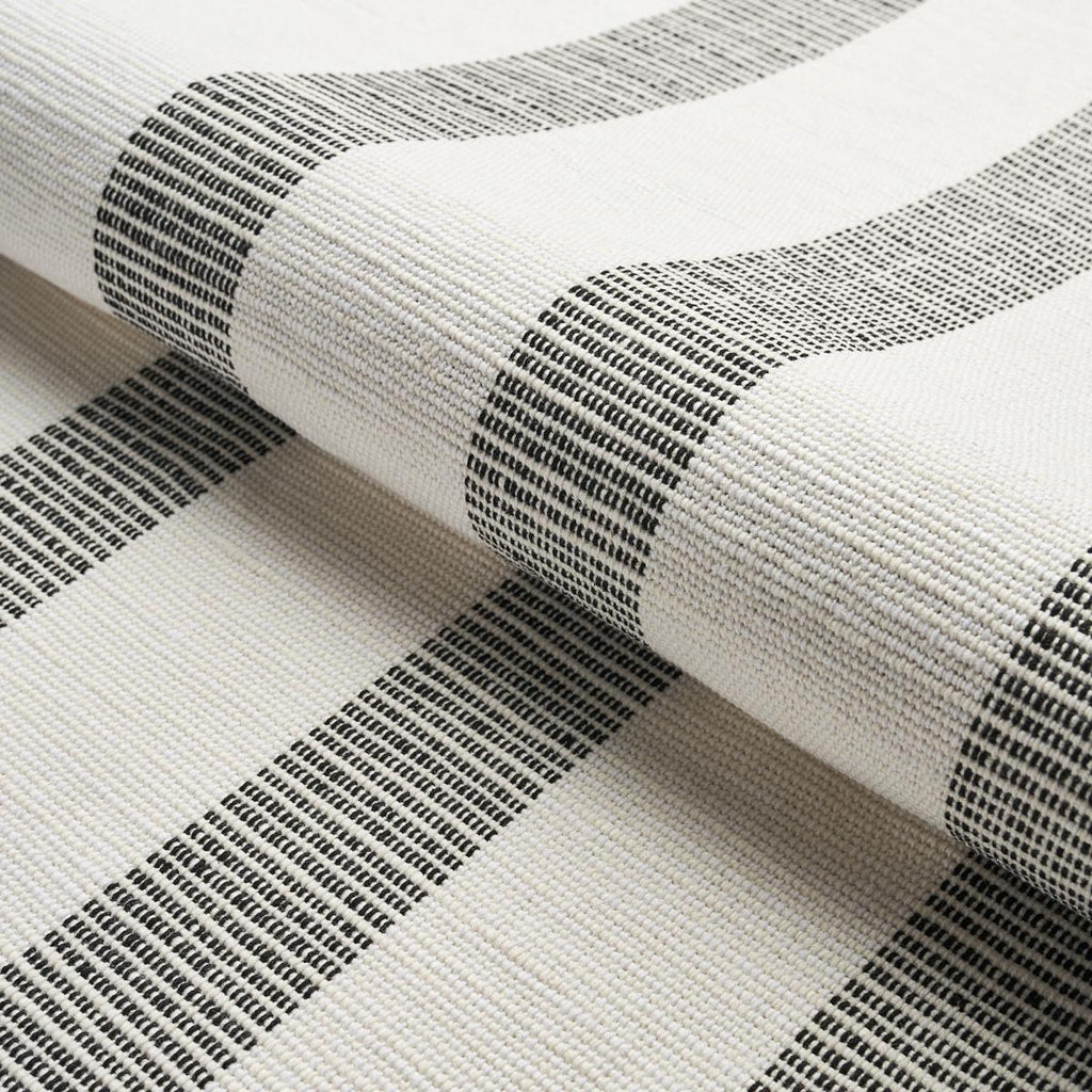 Schumacher Ketley Performance Stripe Black Fabric