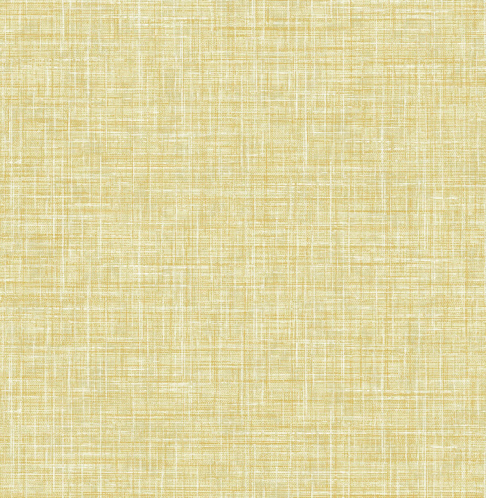 A-Street Prints Emerson Yellow Faux Linen Wallpaper