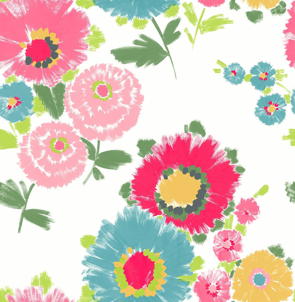 A-Street Prints Essie Pink Painterly Floral Wallpaper