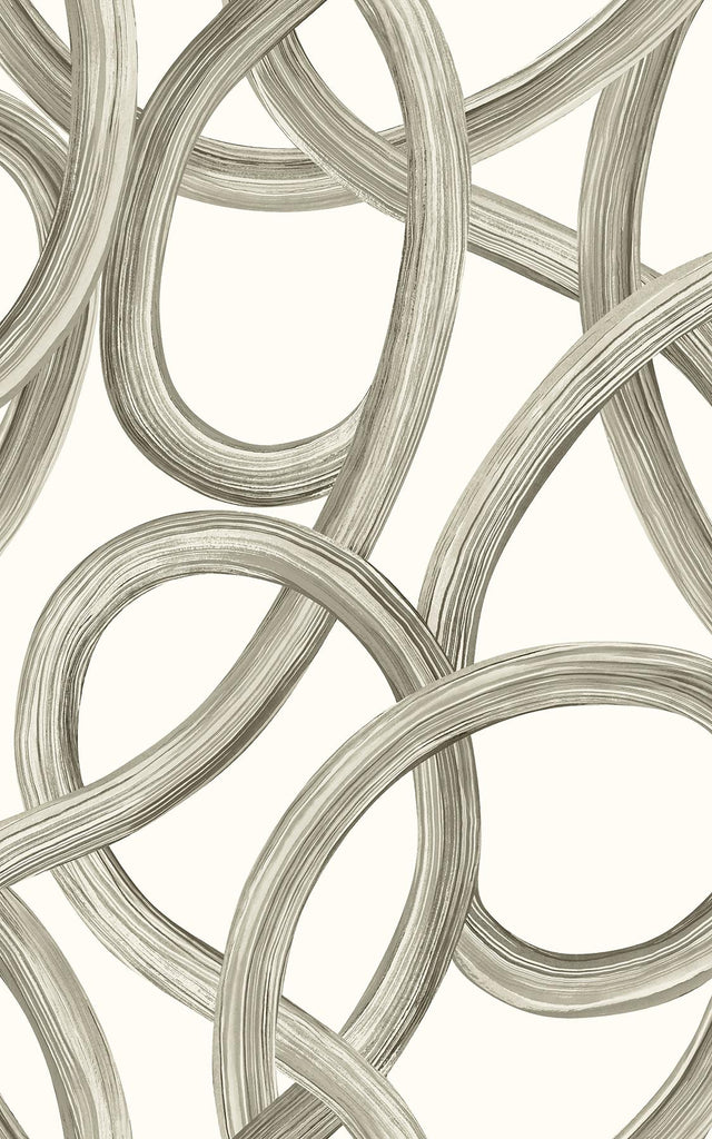 Brewster Home Fashions Calix Twisted Geo White Wallpaper