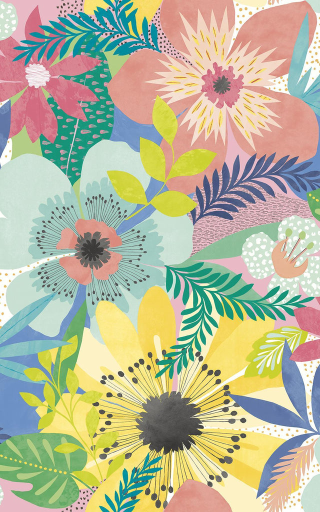 Brewster Home Fashions Janis Pastel Floral Riot Wallpaper