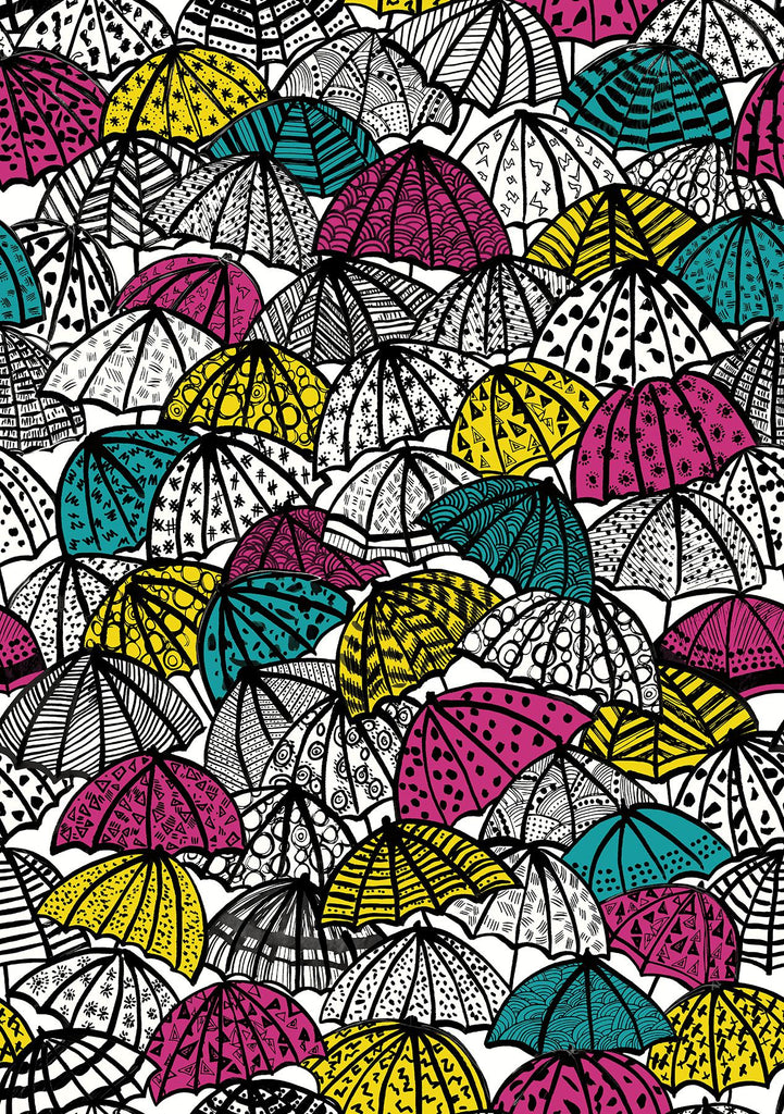 Brewster Home Fashions Dara Jolly Brollies Fuschia Wallpaper