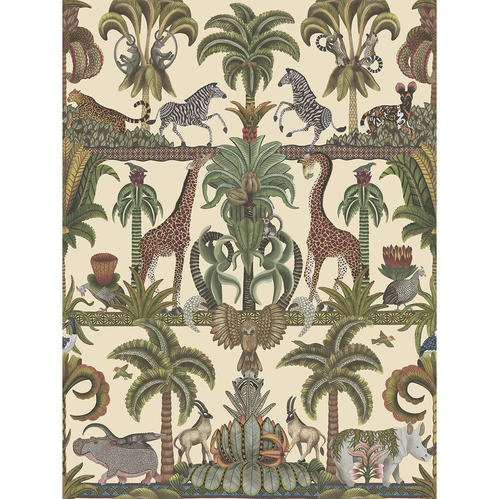 Cole & Son Afrika Kingdom Olgreen & Spgreen/Cream Wallpaper