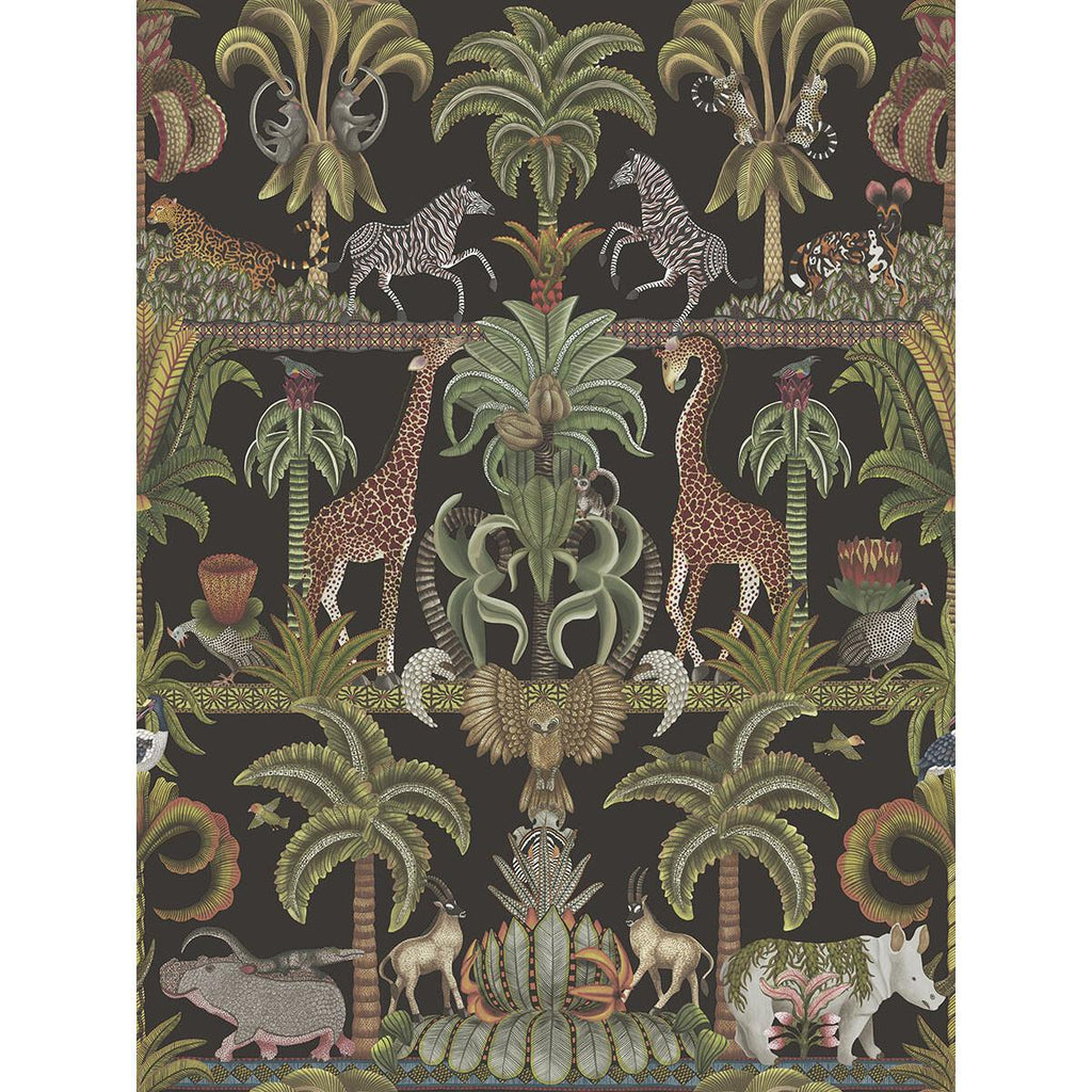 Cole & Son Afrika Kingdom Olvgrn&Spgrn/Bck Wallpaper