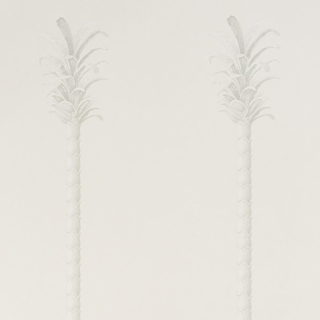 Schumacher Villa Palm Panel White/Ivory Wallpaper